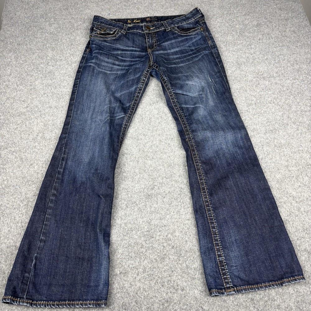 Kut From The Kloth Flare Jeans Women's 12‎ Dark Wash So Low Blue Denim Y2K Style